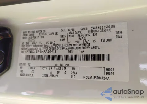 2019 Ford F-150 Xl from USA, damaged, VIN 1FTEX1EP6KFA60412